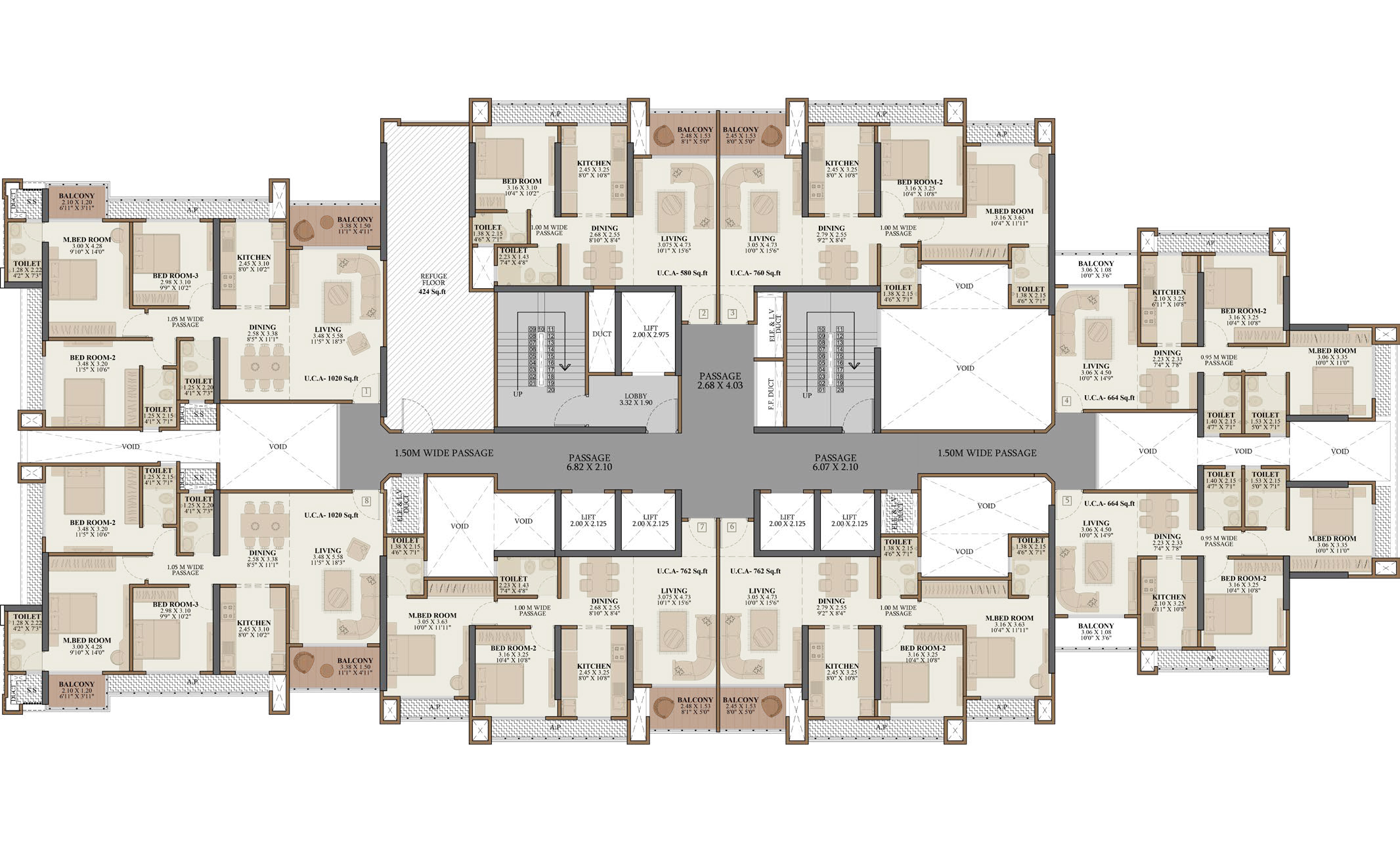 3 BHK plan sheet (from brochure)